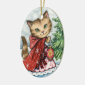 Funkelnder Schnee - niedliche Keramikornament (Links)