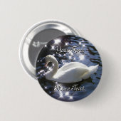 Funkelnder Schwan-Knopf Button (Vorne & Hinten)