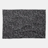 Funkelnder schwarzer Glitzer Handtuch (Horizontal)