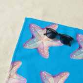 Funkelnder Seestern Karibik Blau Strandtuch (Beispiel)