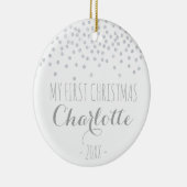 Funkelnder silberner Confetti | mein erstes Keramikornament (Rechts)