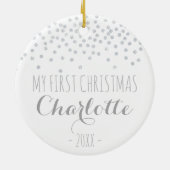 Funkelnder silberner Confetti | mein erstes Keramikornament (Hinten)