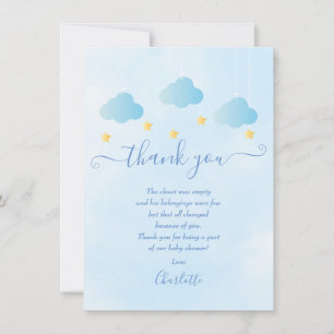 Funkelnder Stern, Baby Shower Dankeschön-Gedicht Dankeskarte