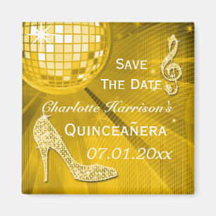 Funkelnder Stiletto-Absatz Quinceañera Save The Da Magnet