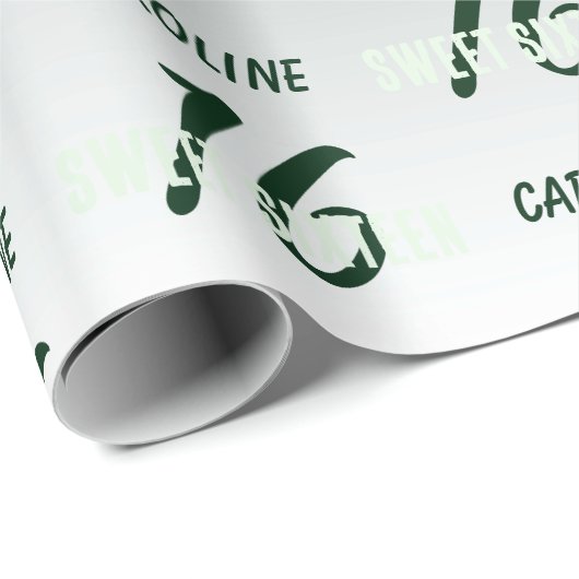 funkelnder süß 16 Fallender grüner Glitzer Geschenkpapier (Rolleneckpunkt)