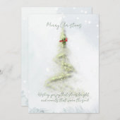 Funkelnder Weihnachtsbaum Flache Feiertagskarte (Vorne/Hinten)