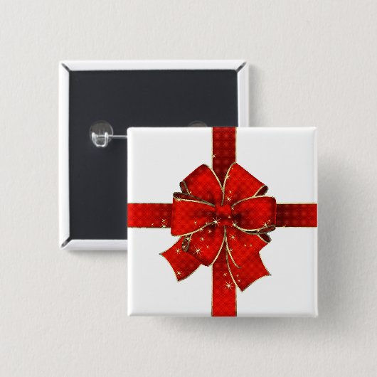 Funkelnder Weihnachtsbogen-Knopf Button (Vorne & Hinten)