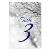 Funkelnder Winter Schneeeis-Hochzeit Tischnummer (Rückseite)