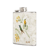 Funkelndes angebundenes Kolibri-Monogramm Flachmann (Links)