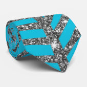 Funkelndes Aquablau Glitter Krawatte (Gerollt)