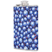 Funkelndes blaues Edelsteinmuster Flachmann (Links)