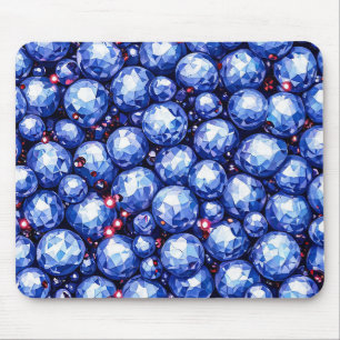 Funkelndes blaues Edelsteinmuster Mousepad