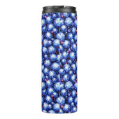 Funkelndes blaues Edelsteinmuster Thermosbecher (Rückseite)