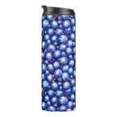 Funkelndes blaues Edelsteinmuster Thermosbecher (Nach rechts gedreht)