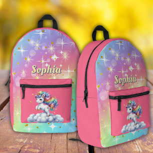 Funkelndes Einhorn magische Wolke Bedruckter Rucksack