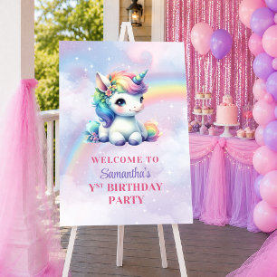 Funkelndes Einhorn Pastellfarben Mädchen Geburtsta Poster