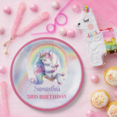 Funkelndes Einhorn Pastellfarben Mädchenparty Papi Pappteller (Party)