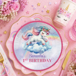 Funkelndes Einhorn Rosa Lila Mädchen Geburtstag Pa Pappteller