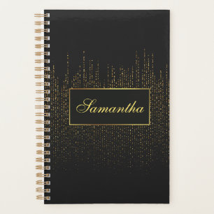 Funkelndes Elegantes Schwarz und Gold Weibliches M Planer