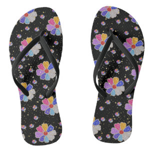 Funkelndes florales Juwelenmuster Badesandalen