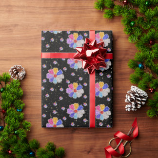 Funkelndes florales Juwelenmuster Geschenkpapier