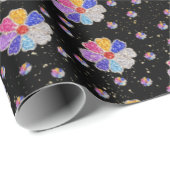 Funkelndes florales Juwelenmuster Geschenkpapier (Rolleneckpunkt)