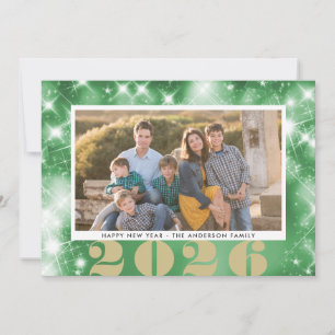 Funkelndes Foto der Stern-  glücklichen neuen des Feiertagskarte