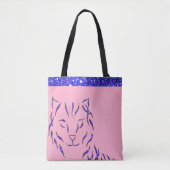 Funkelndes funkelnd Katzen-Rosa lila Glittery Tasche (Vorderseite)