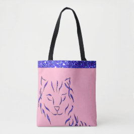 Funkelndes funkelnd Katzen-Rosa lila Glittery Tasche