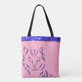 Funkelndes funkelnd Katzen-Rosa lila Glittery Tasche (Rückseite)