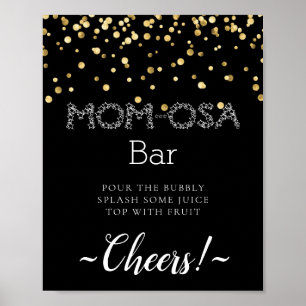 Funkelndes Glitter Minimal Einfaches Mimosa Bar Sc Poster