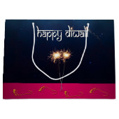 Funkelndes glückliches Diwali - große Geschenktüte (Vorderseite)