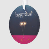 Funkelndes glückliches Diwali - Verzierung Ornament (Vorderseite)