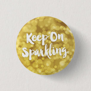 Funkelndes GoldBlurry Glitzer Bokeh Zitat Button
