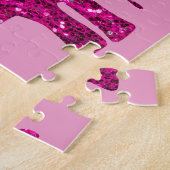 Funkelndes heißrosa Elefant mit falschen Glitzerst Puzzle (Seite)
