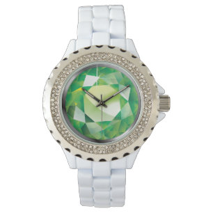 Funkelndes Imitat "Peridot " Armbanduhr