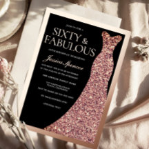 Funkelndes Kleid & Schwarz 60. Geburtstag Rose Gol