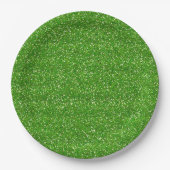 Funkelndes Limettengrün & Silberglitter Pappteller (Vorderseite)