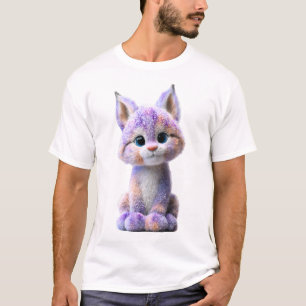 Funkelndes Luchs-Kätzchen-Männer in Violett und Ko T-Shirt