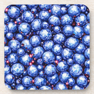 Funkelndes Muster aus blauen Edelsteinen Getränkeuntersetzer
