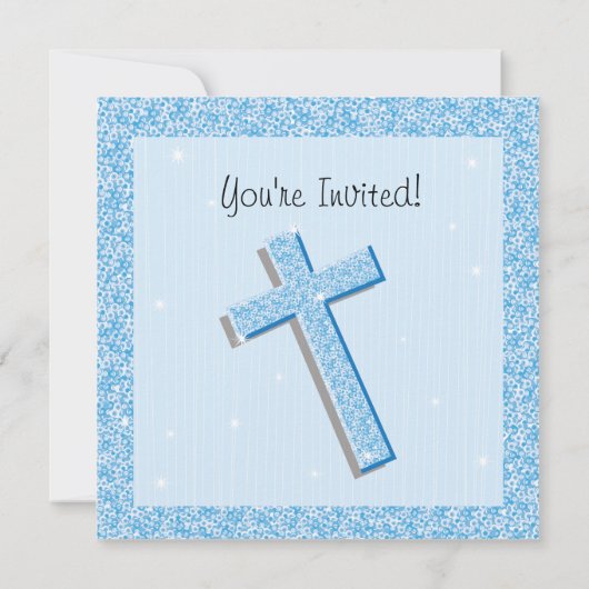 Funkelndes Paillette-Blau-erste Einladung (Rückseite)