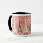 Funkelndes Paris in der rosa Tasse (Vorderseite Links)