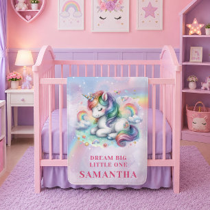 Funkelndes Pastell-Einhorn Magischer Tag Babydecke Fleecedecke
