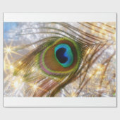 Funkelndes Pfau-Feder-Packpapier Geschenkpapier (Flach)