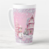 Funkelndes Pink Weihnachten Milchtasse (Linke Ecke)