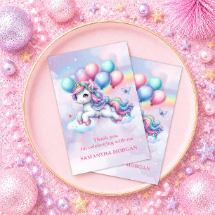 Funkelndes Rosa Einhorn Magischer Tag Dankeschön-K Dankeskarte