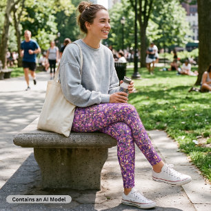 Funkelndes Rosa Lila Konfetti Glitter Leggings