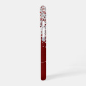 Funkelndes Silber Glitter Rot Glam Name iPhone 16 Hülle (Linke Seite)