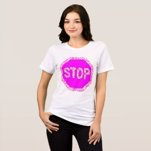 Funkelndes Stoppschild Tri-Blend Shirt