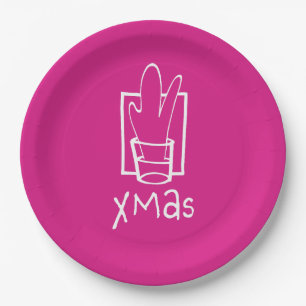 Funkelndes Xmas mit Rosa Pappteller
